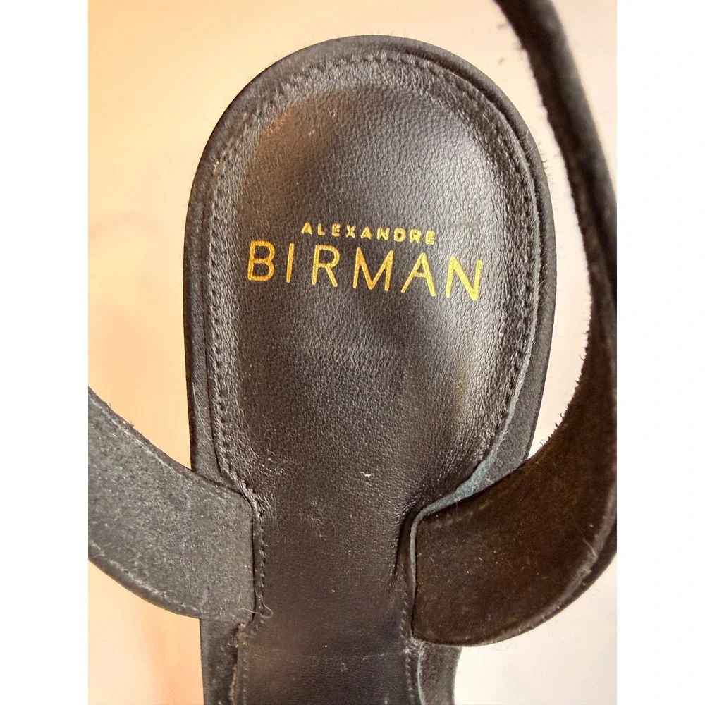 Alexandre Birman Black Satin Bow Pointed Toe Slingback Flared Heel Pumps 37